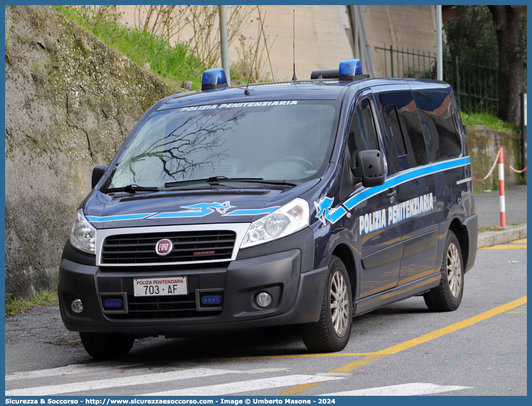 Polizia Penitenziaria 703AF
Polizia Penitenziaria
Fiat Scudo IV serie
Allestitore Mussa & Graziano S.r.l.
Parole chiave: PP;P.P.;PolPen;Pol.Pen.;AdiC;A.diC.;Agenti;di;Custodia;Polizia;Penitenziaria;Fiat;Scudo;Mussa & Graziano