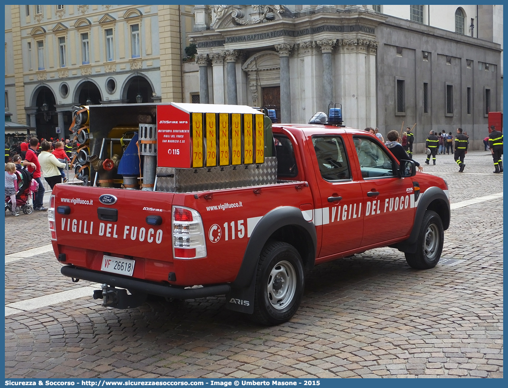 VF 26618
Corpo Nazionale Vigili del Fuoco
Ford Ranger III serie
Allestitore Aris S.p.A.
Parole chiave: VVF;V.V.F.;Corpo;Nazionale;Vigili;del;Fuoco;Ford;Ranger;Aris