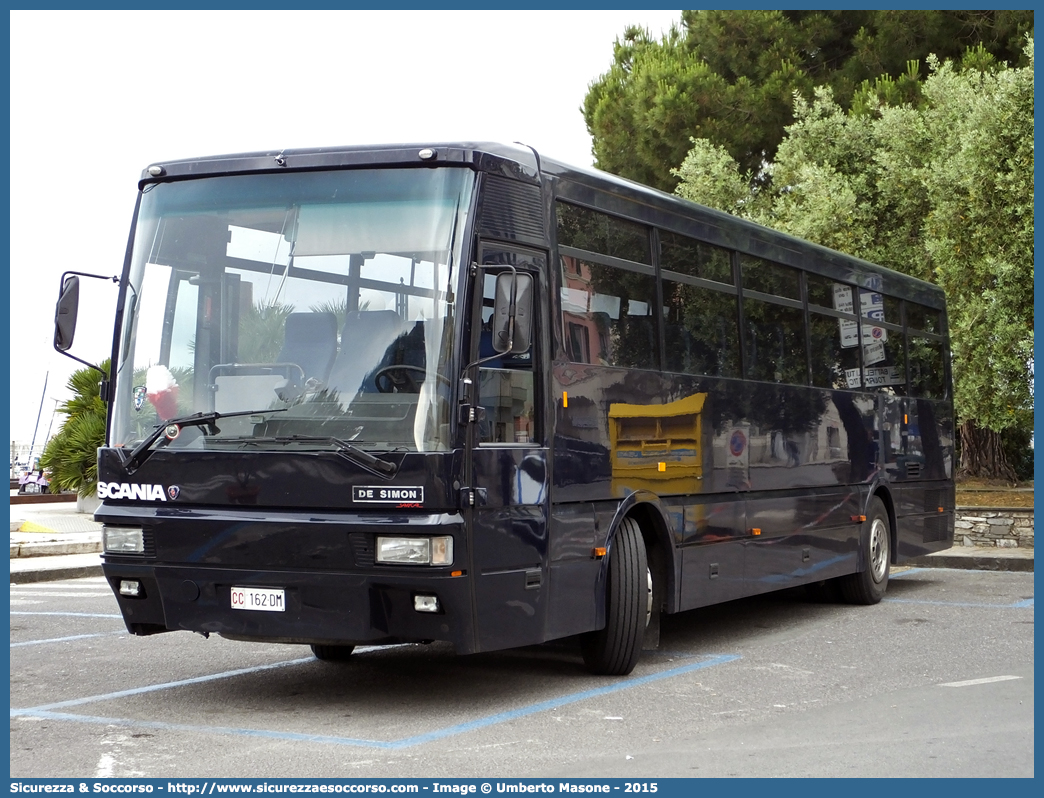 CC 162DM
Arma dei Carabinieri
Scania De Simon LL30
Parole chiave: CC;C.C.;Arma;dei;Carabinieri;Bus;Minibus;Scania;De;Simon;LL30;171DM