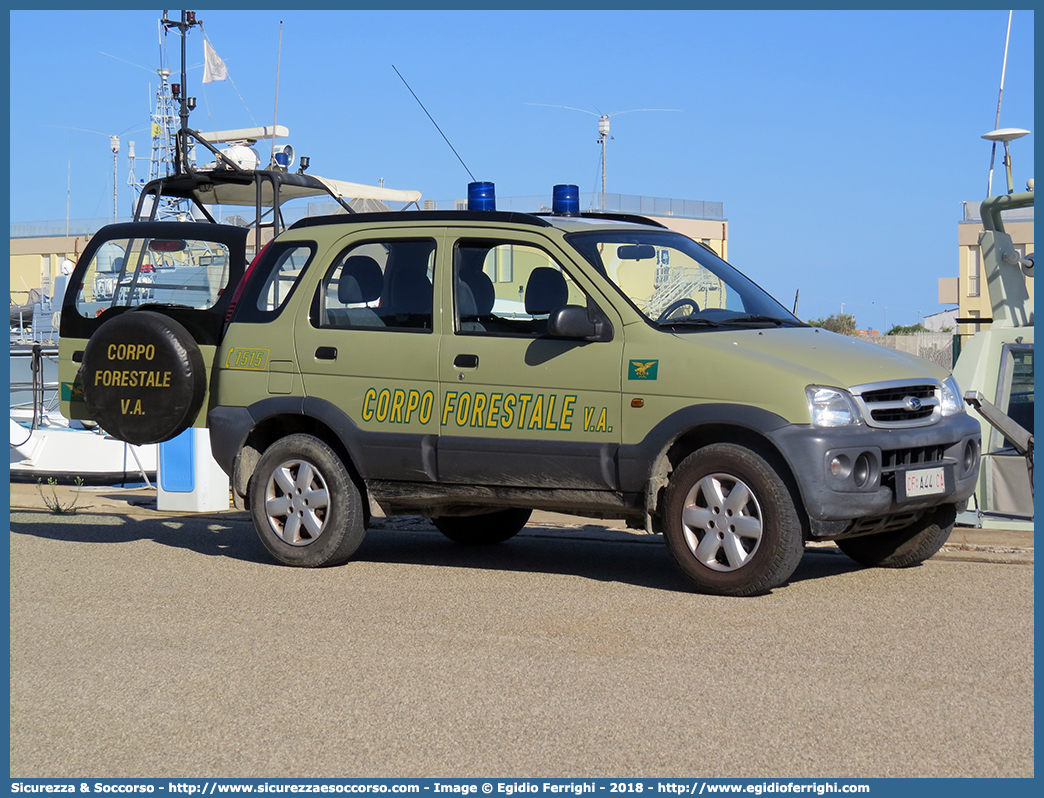 CFva A44 CA
Corpo Forestale
e di Vigilanza Ambientale
Regione Sardegna
Daihatsu Terios I serie
Parole chiave: CFVA;C.F.V.A.;Corpo;Forestale;Vigilanza;Ambientale;Sardegna;Daihatsu;Terios