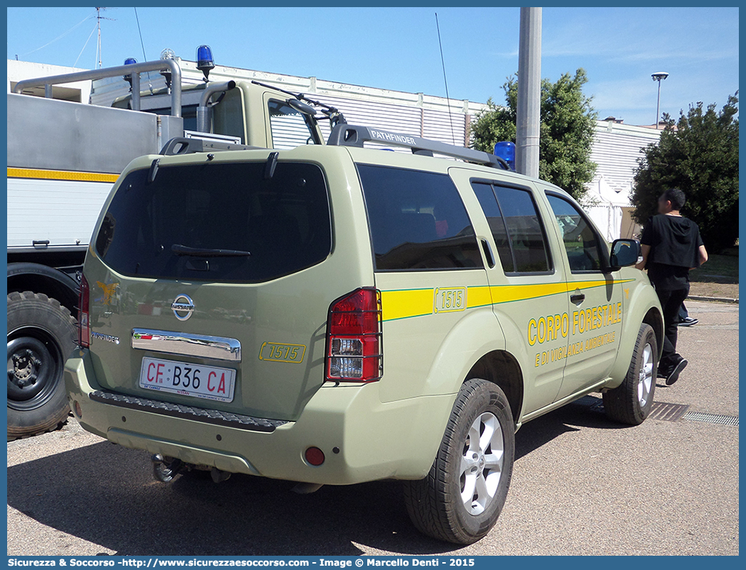 CFva B36 CA
Corpo Forestale
e di Vigilanza Ambientale
Regione Sardegna
Nissan Pathfinder III serie
Allestitore MAVE s.r.l.
Parole chiave: Corpo;Forestale;Vigilanza;Ambientale;Sardegna;CFVA;C.F.V.A.;Nissan;Pathfinder;Mave