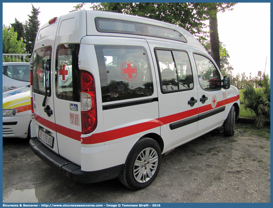 CRI 126AB
Croce Rossa Italiana
Garda Bresciano (BS)
Fiat Doblò I serie restyling
Parole chiave: CRI;C.R.I.;Croce;Rossa;Italiana;Fiat;Doblò;Garda;Bresciano