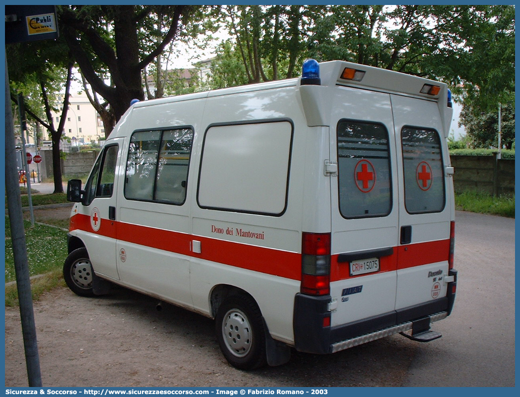 CRI 15075
Croce Rossa Italiana
Mantova
Fiat Ducato II serie
Allestitore Savio S.r.l.
Parole chiave: CRI;C.R.I.;Croce;Rossa;Italiana;Fiat;Ducato;Savio;Mantova