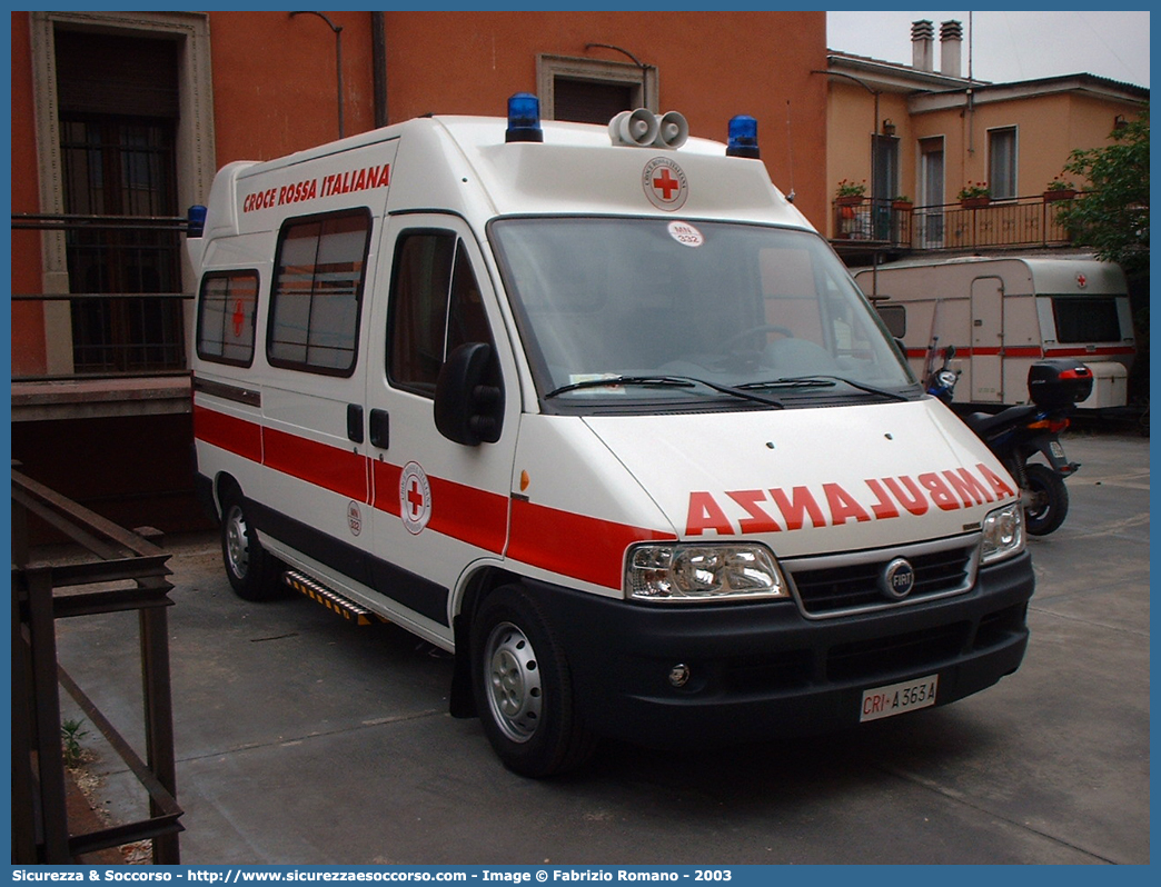 CRI A363A
Croce Rossa Italiana
Mantova
Fiat Ducato II serie restyling
Allestitore Bollanti S.r.l.
Parole chiave: CRI;C.R.I.;Croce;Rossa;Italiana;Fiat;Ducato;Mantova;Bollanti