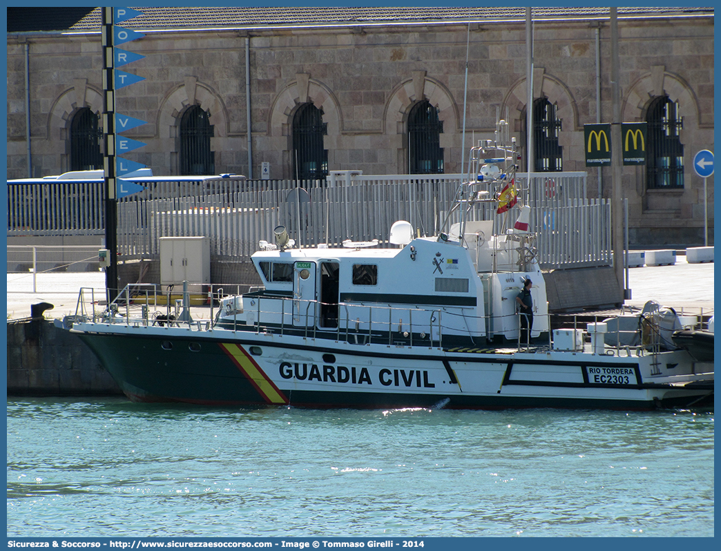 EC2303 "Río Tordera"
Reino de España
Guardia Civil
Servicio Marítimo
Patrulleras Clase Rodman-66
Parole chiave: Spagna;Reino;de;España;Guardia;Civil;Servicio;Marítimo;Patrulleras;Clase;Rodman;66