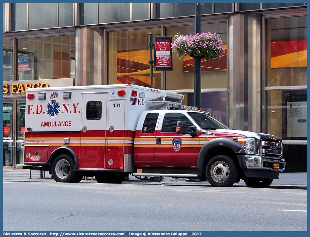 131 - FA15088
United States of America
New York Fire Department
Ford F450
Conversion by Wheeled Coach
Parole chiave: United;States;of;America;USA;U.S.A.;NYFD;N.Y.F.D.;New;York;Fire;Department;EMS;E.M.S.;Emergency;Medical;Service;Ford;F450;Ambulance;Wheeled;Coach