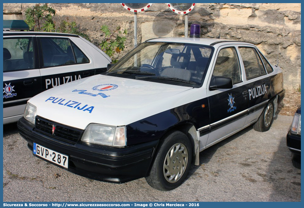 GVP 287
Repubblika ta' Malta
Pulizija
Daewoo LeMans
Parole chiave: Repubblica;Maltese;Repubblika ta&#039;Malta;Pulizija;Daewoo;LeMans