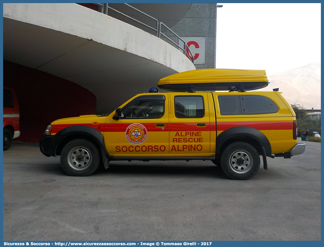 PC B11TN
Corpo Nazionale
Soccorso Alpino e Speleologico
Delegazione Alpina IV Trentino
Nissan Navara I serie restyling
Parole chiave: CNSAS;C.N.S.A.S.;Corpo;Nazionale;Soccorso;Alpino;Speleologico;Trentino;SAT;S.A.T.;Nissan;Navara