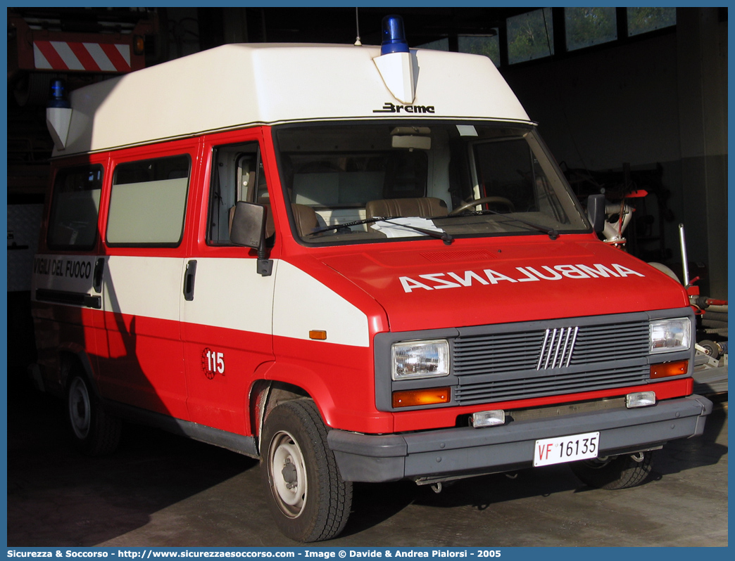 VF 16135
Corpo Nazionale Vigili del Fuoco
Servizio Sanitario
Fiat Ducato I serie
Allestitore Brema
Parole chiave: VVF;V.V.F.;Corpo;Nazionale;Vigili;del;Fuoco;Servizio;Sanitario;Fiat;Ducato;Brema