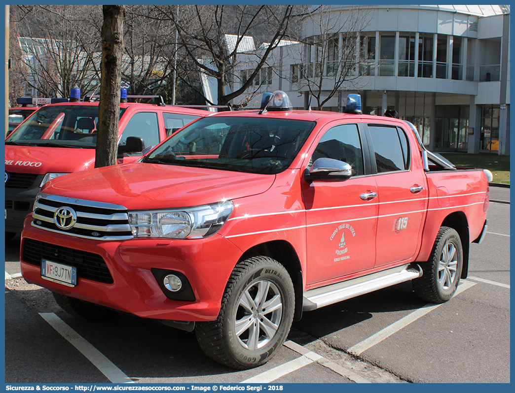 VF 9J7 TN
Unione Distrettuale di Borgo Valsugana
Toyota Hilux VIII serie
Parole chiave: VF;V.F.;Vigili del Fuoco;Vigili;Fuoco;Unione Distrettuale;Borgo Valsugana;Toyota;Hilux