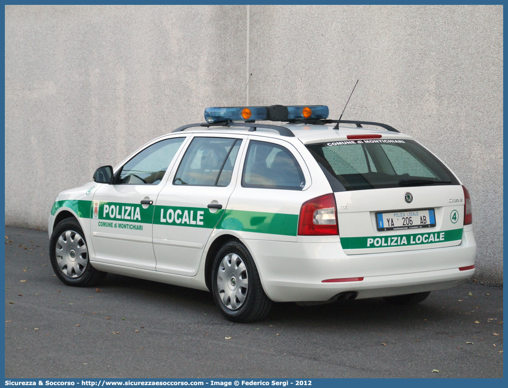 Polizia Locale YA206AB
Polizia Locale
Comune di Montichiari
Skoda Octavia Wagon III serie
Allestitore Focaccia Group S.r.l.
Parole chiave: PL;PM;P.L.;P.M.;Polizia;Locale;Municipale;Montichiari;Skoda;Octavia;Wagon;Focaccia