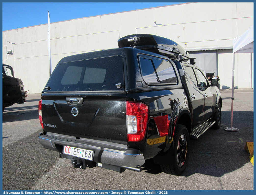 CC EF163
Arma dei Carabinieri
7° Reggimento Carabinieri "Trentino-Alto Adige"
Nissan Navara III serie
Parole chiave: CC;C.C.;Arma;dei;Carabinieri;7°;Reggimento;Carabinieri;Trentino;Alto Adige;Nissan;Navara