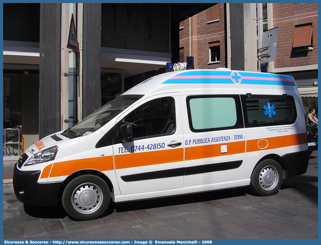 -
O.P. Pubblica Assistenza Terni ODV
Fiat Scudo IV serie
Allestitore Bollanti S.r.l.
Parole chiave: O.P.;OP;P.A.;PA;Opera;Pia;Pubblica;Assistenza;Terni;Fiat;Scudo;Bollanti;Ambulanza;Autoambulanza